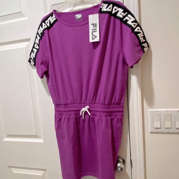 fila purple dress FILA Tennis Dress Womens Small VNeck Built in Bra Sun Protection Lavender  Purple